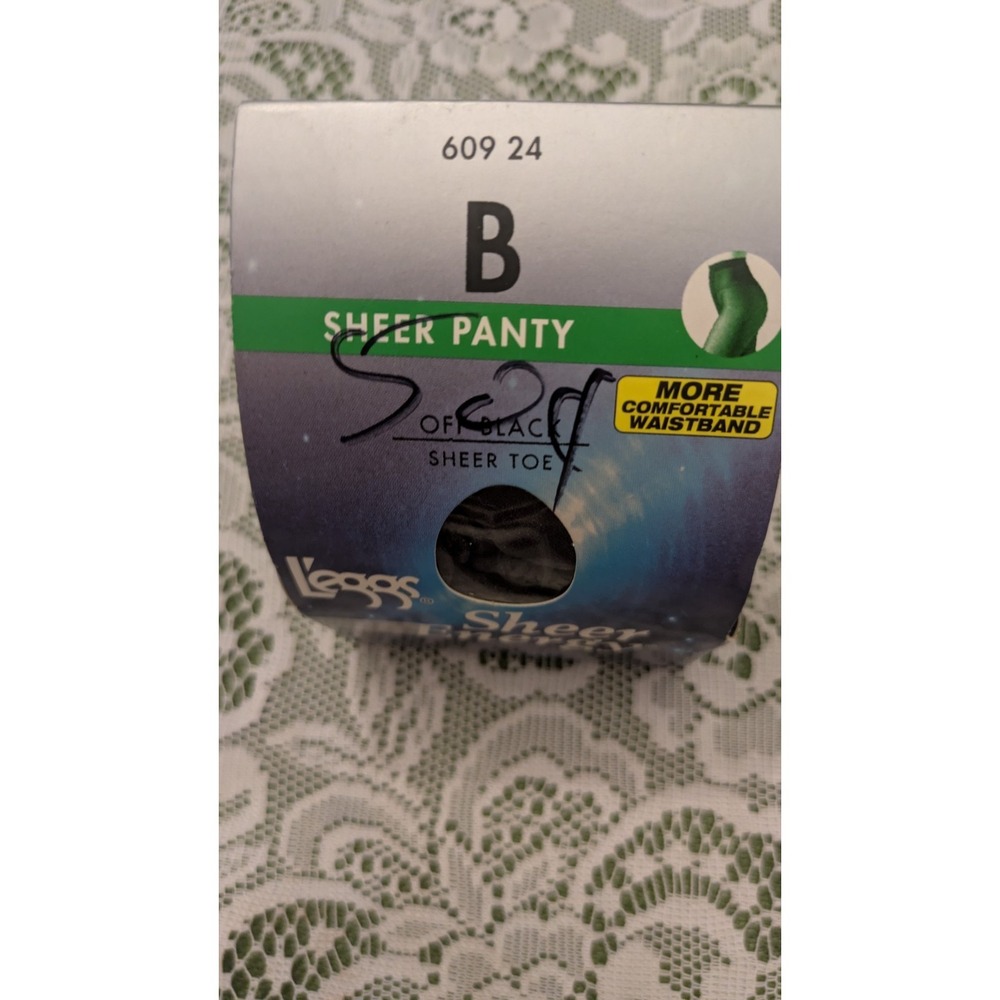 Leggs Sheer Energy Pantyhose Sheer Panty Sheer New Size B Off Black 608 24 VTG